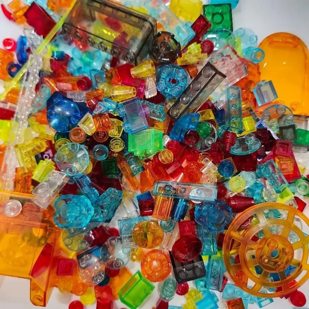 Bulk Lego: Translucent - Sorted, 15oz, Primarily Smalls, Flats, Studs